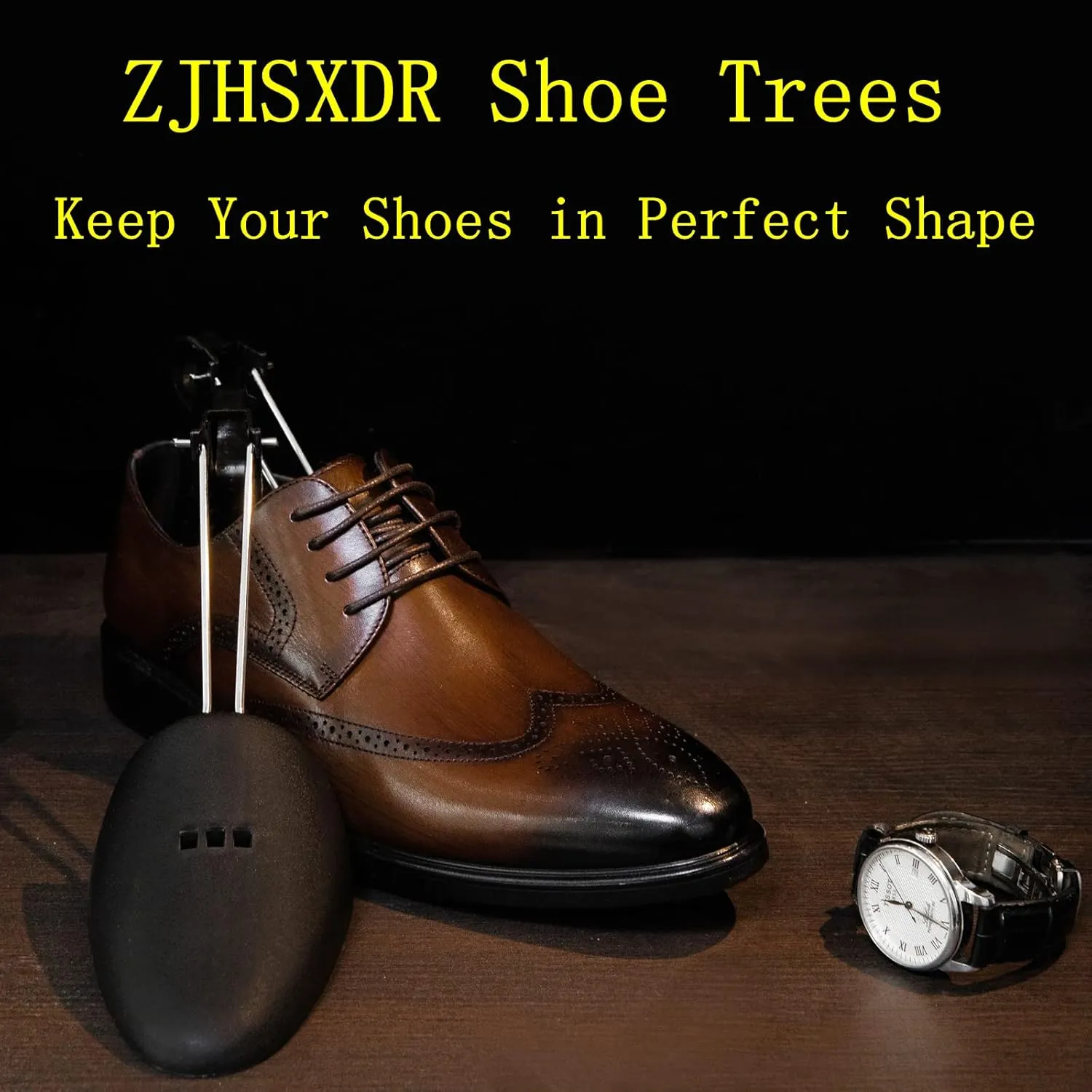 2 Pairs Plastic Shoe Tree Stretcher Shaper for Men (Black)