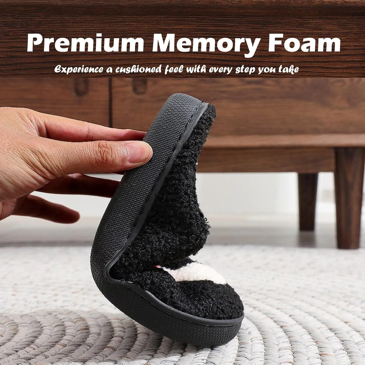 2024 New Halloween Cookie Slippers, Women's Men's Fuzzy Memory Foam Slippers Cozy Plush Spooky Slippers for Winter