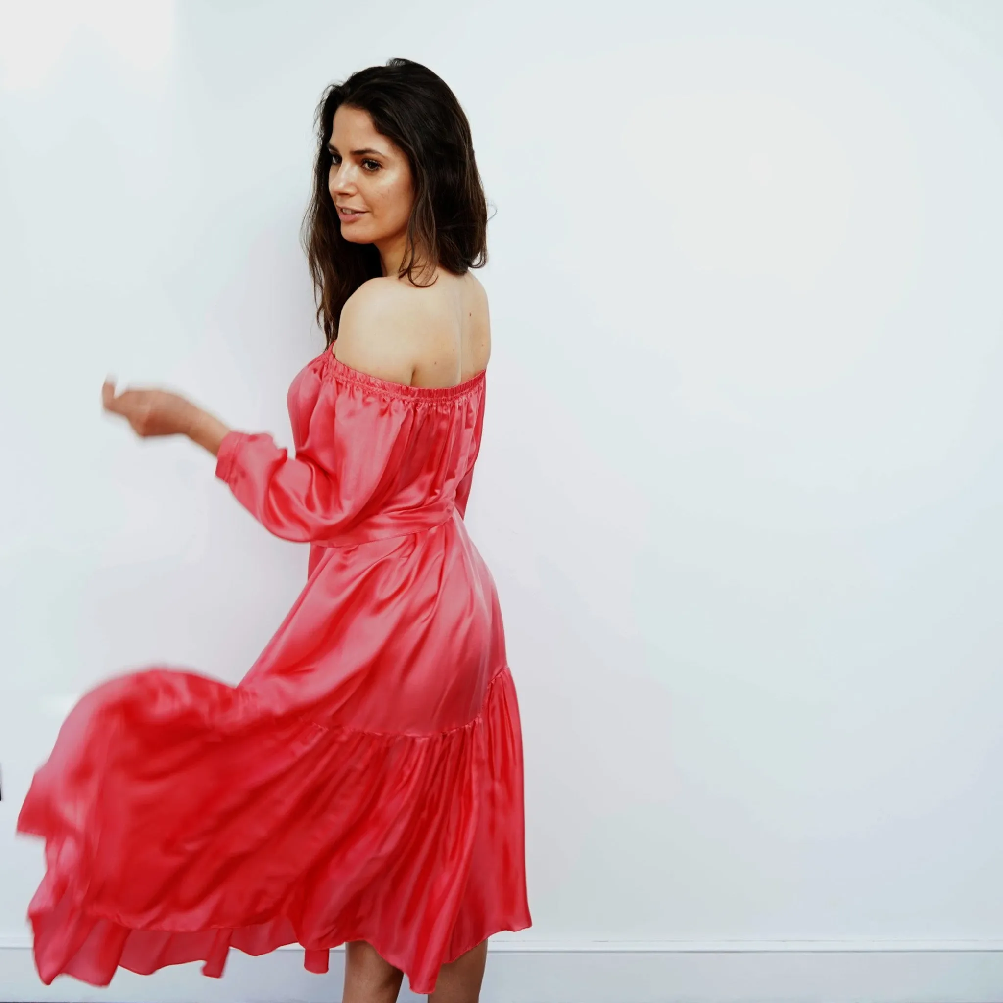 Ausus - Flamingo Pink Midaxi Dress