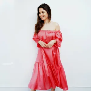 Ausus - Flamingo Pink Midaxi Dress