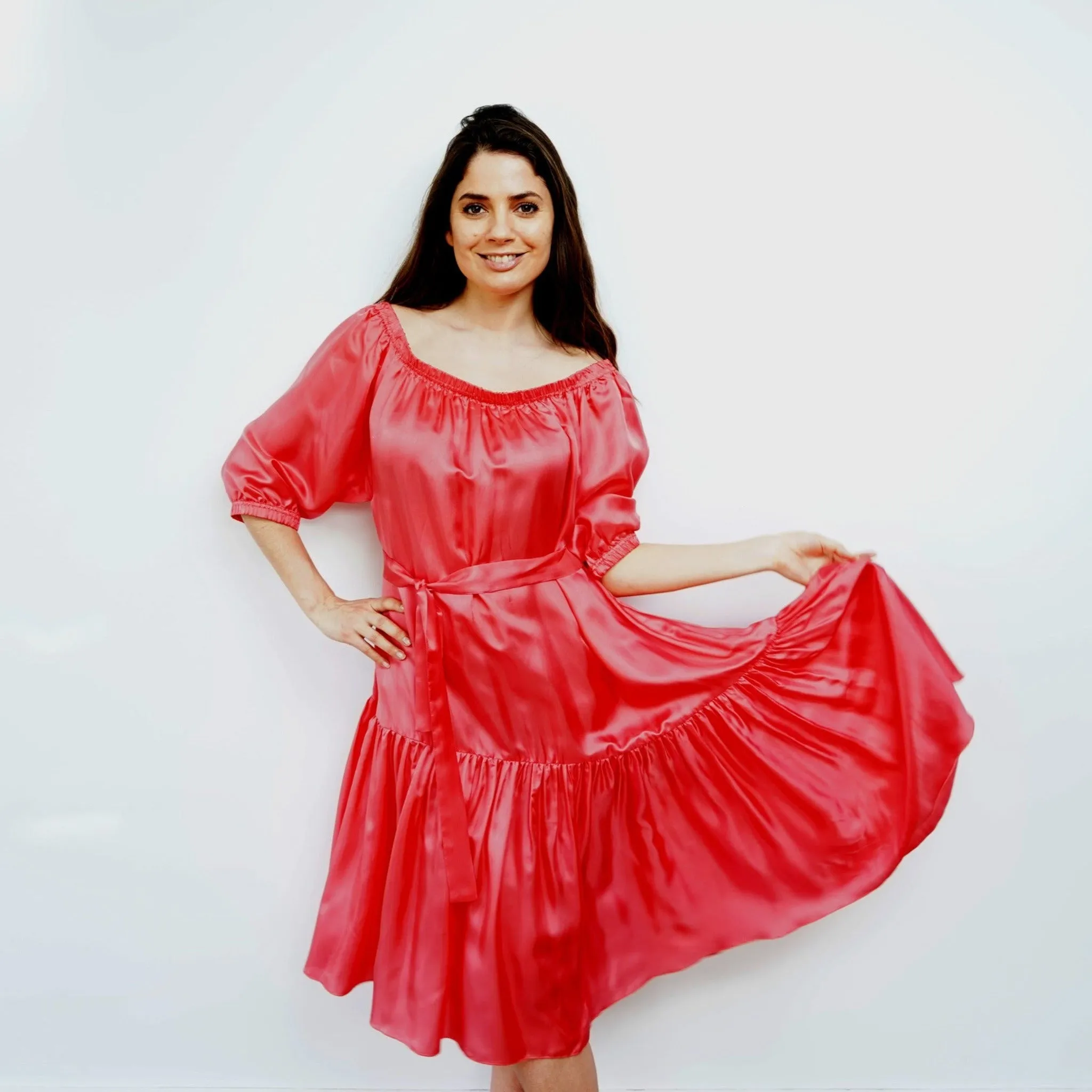 Ausus - Flamingo Pink Midaxi Dress