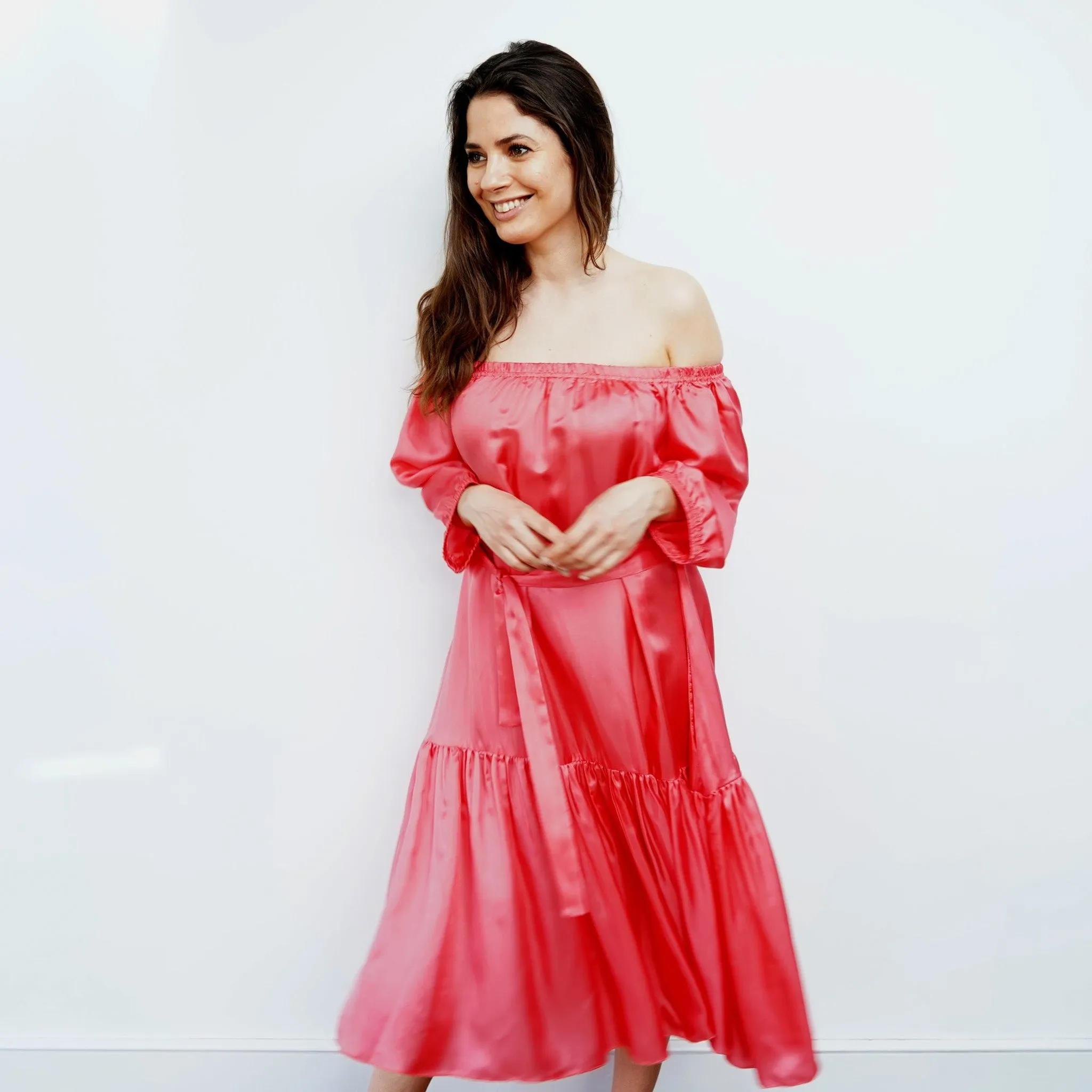 Ausus - Flamingo Pink Midaxi Dress