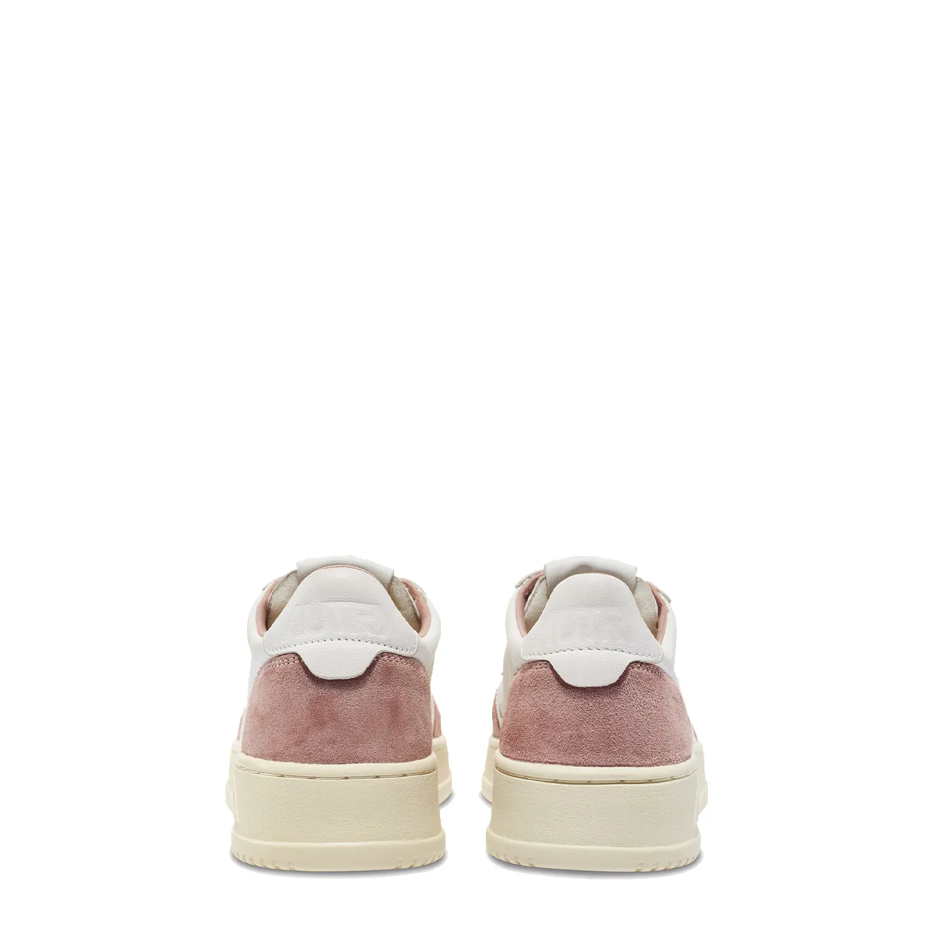 Autry Womens Medalist Low Trainers White Goatskin / Pink Suede