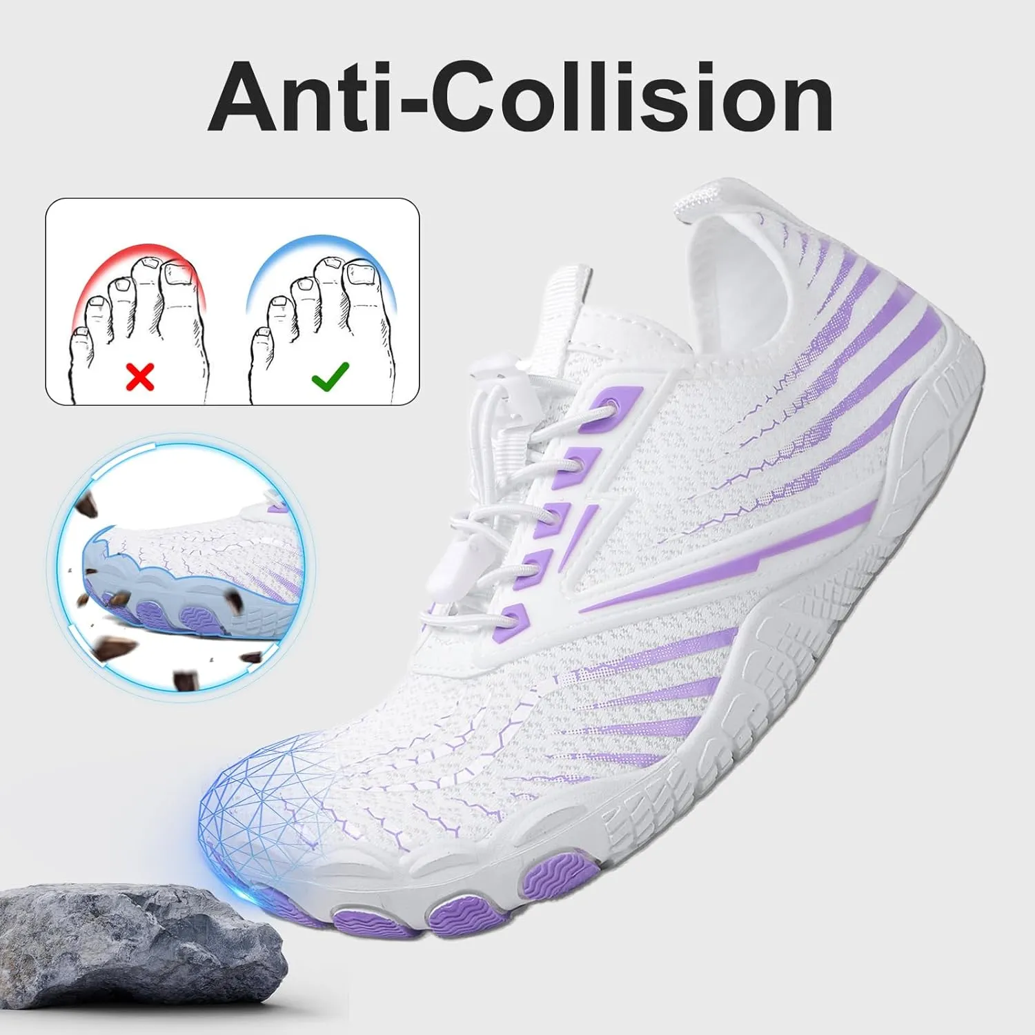 Barefoot Trail for Women Men, Waterproof Pro Trail Running with Wide Toe Box Healthy & Non-Slip BarefootAthletic Outdoor Hiking Footwear