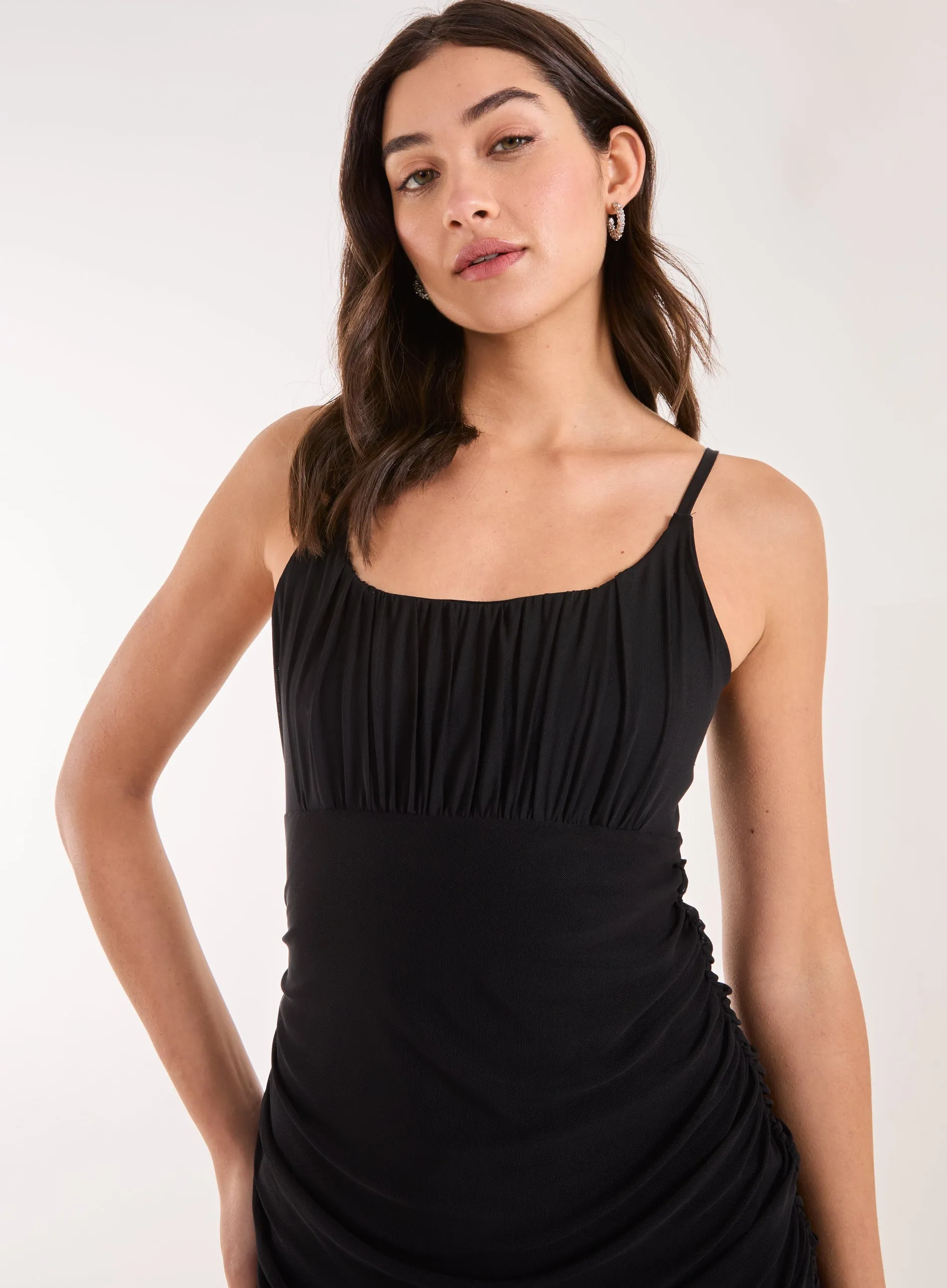 Bengaline Mesh Mini Dress