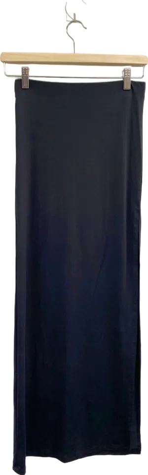 Bershka Black High Side Split Skirt XS