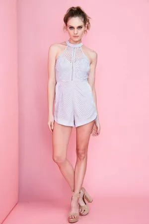 Billie Sexy Lace Romper Grey