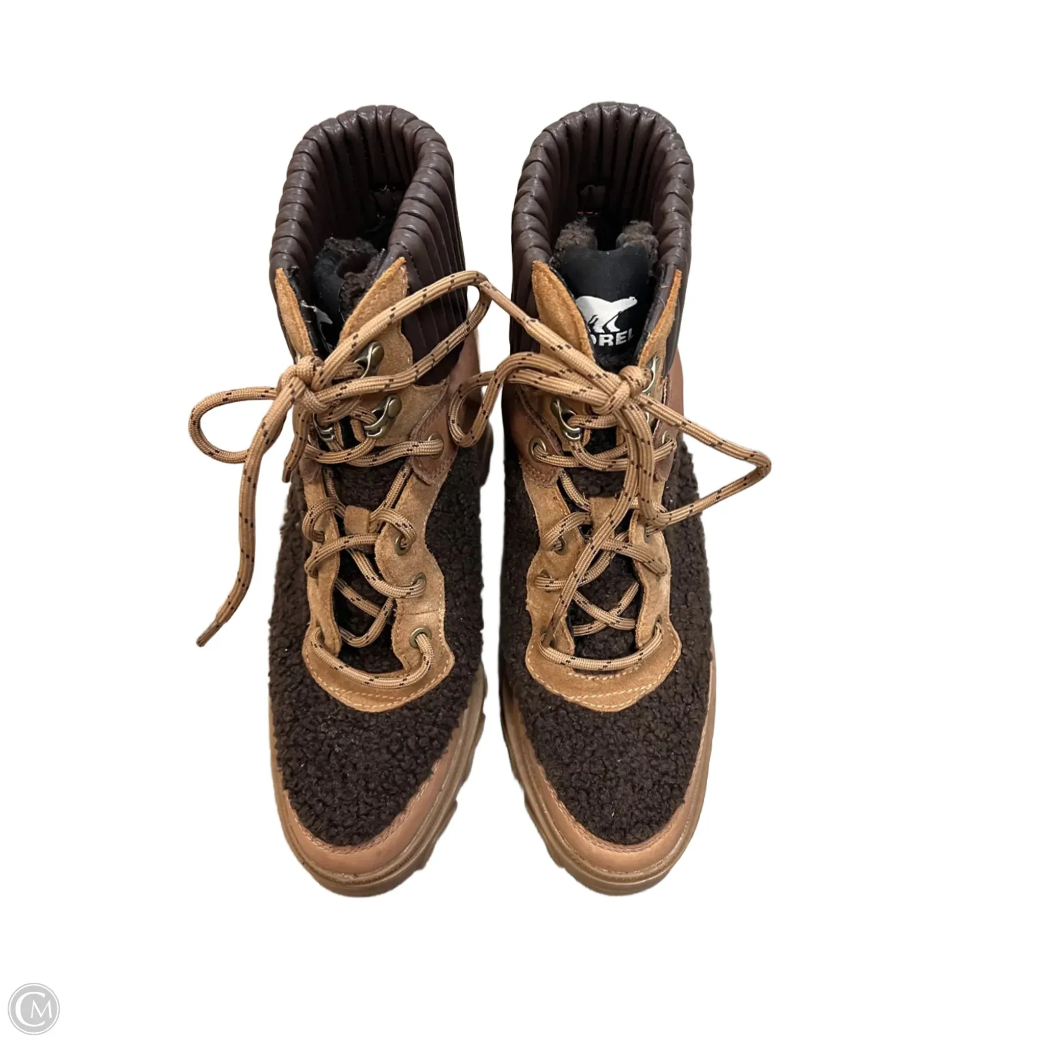Boots Ankle Heels By Sorel In Tan, Size: 9.5