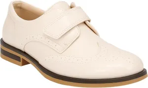 Boys Patent Synthetic Leather Dress Ivory Shoes Strap Brogue Formal Wedding Pageboy Footwear Size US Little Kid 12 - EU 30