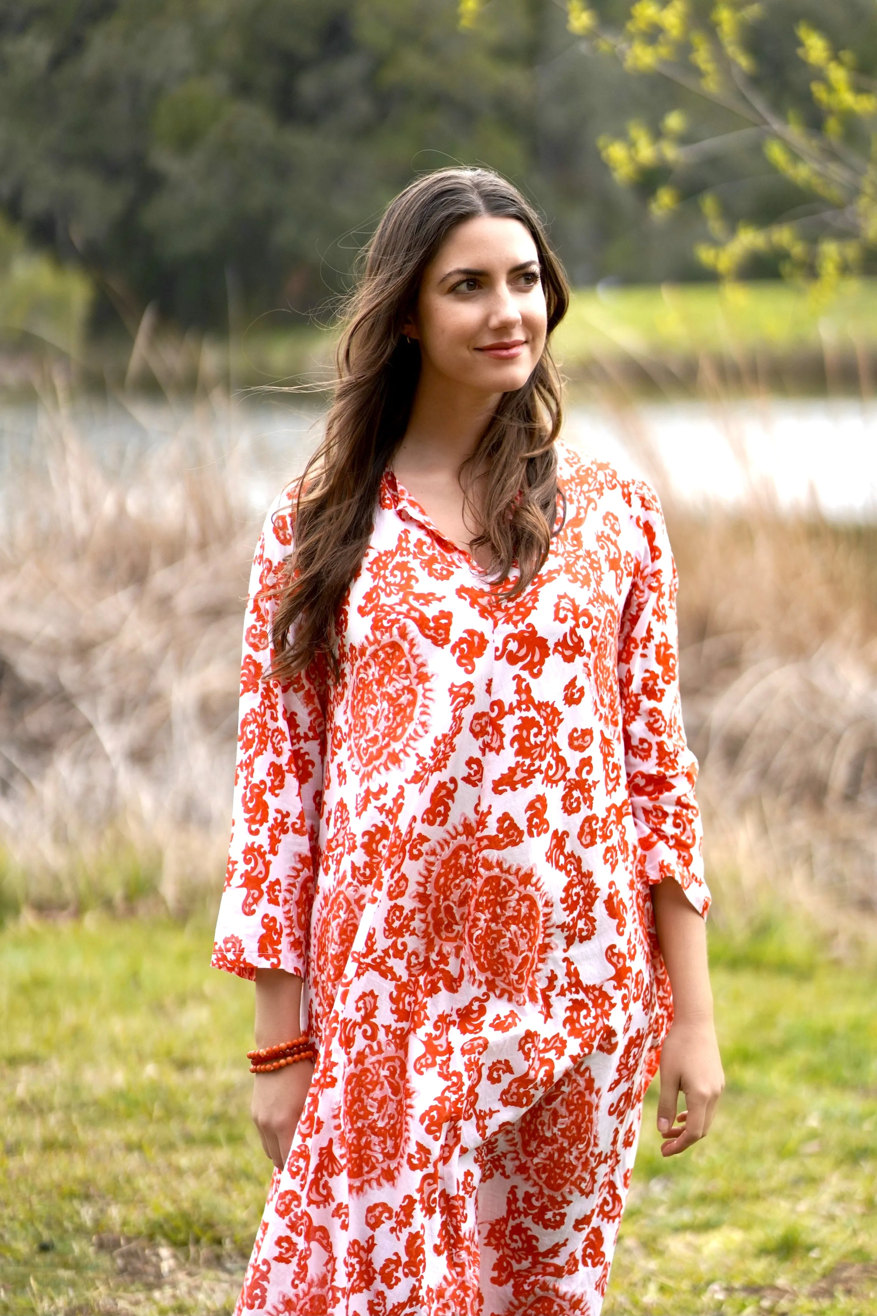Calypso Dandelion Dress Red White