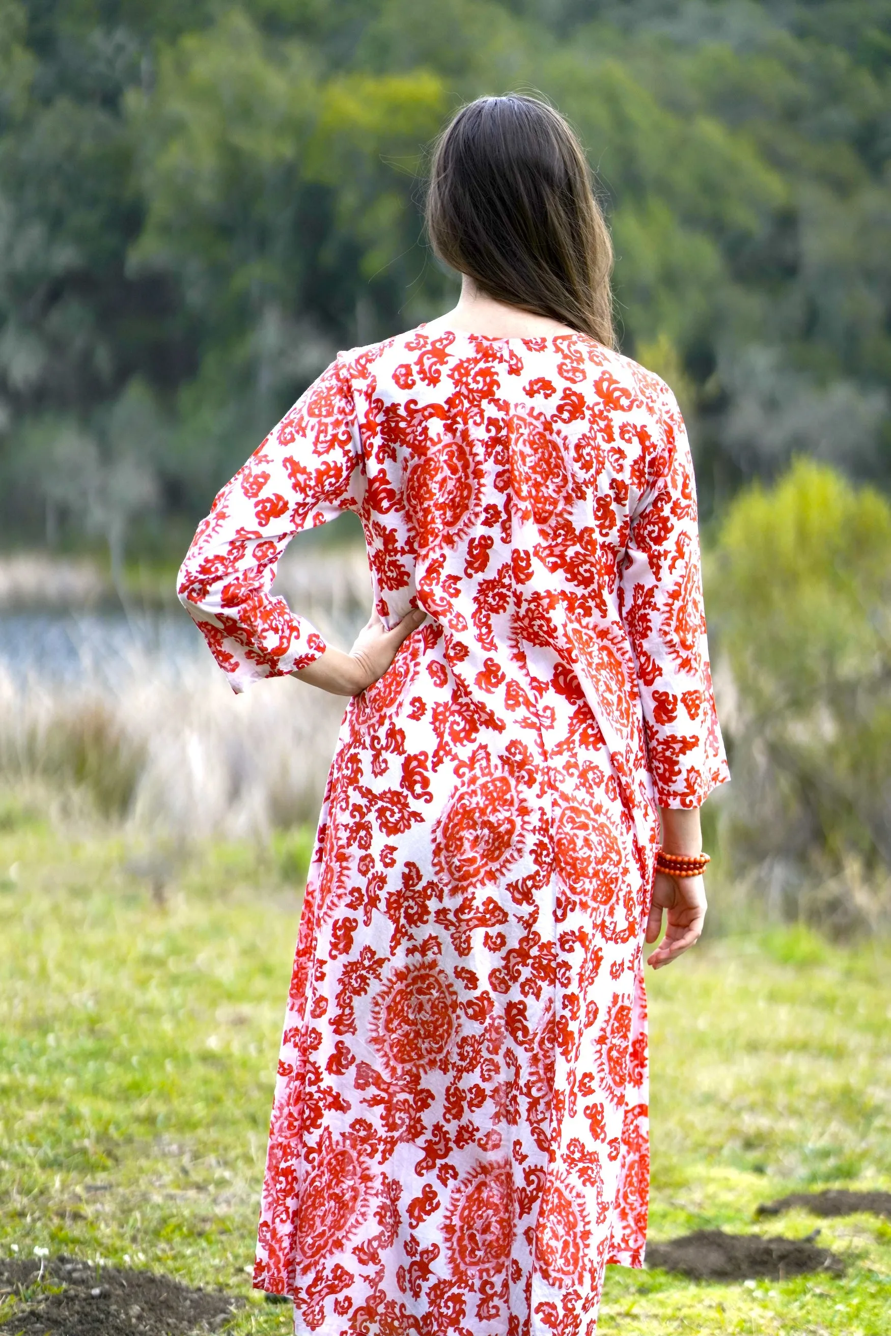 Calypso Dandelion Dress Red White