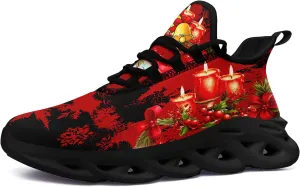 Christmas Running Shoes for Men Women  Holiday Festive Design, Comfortable Lightweight Tennis Shoes Mesh Walking Sneaker