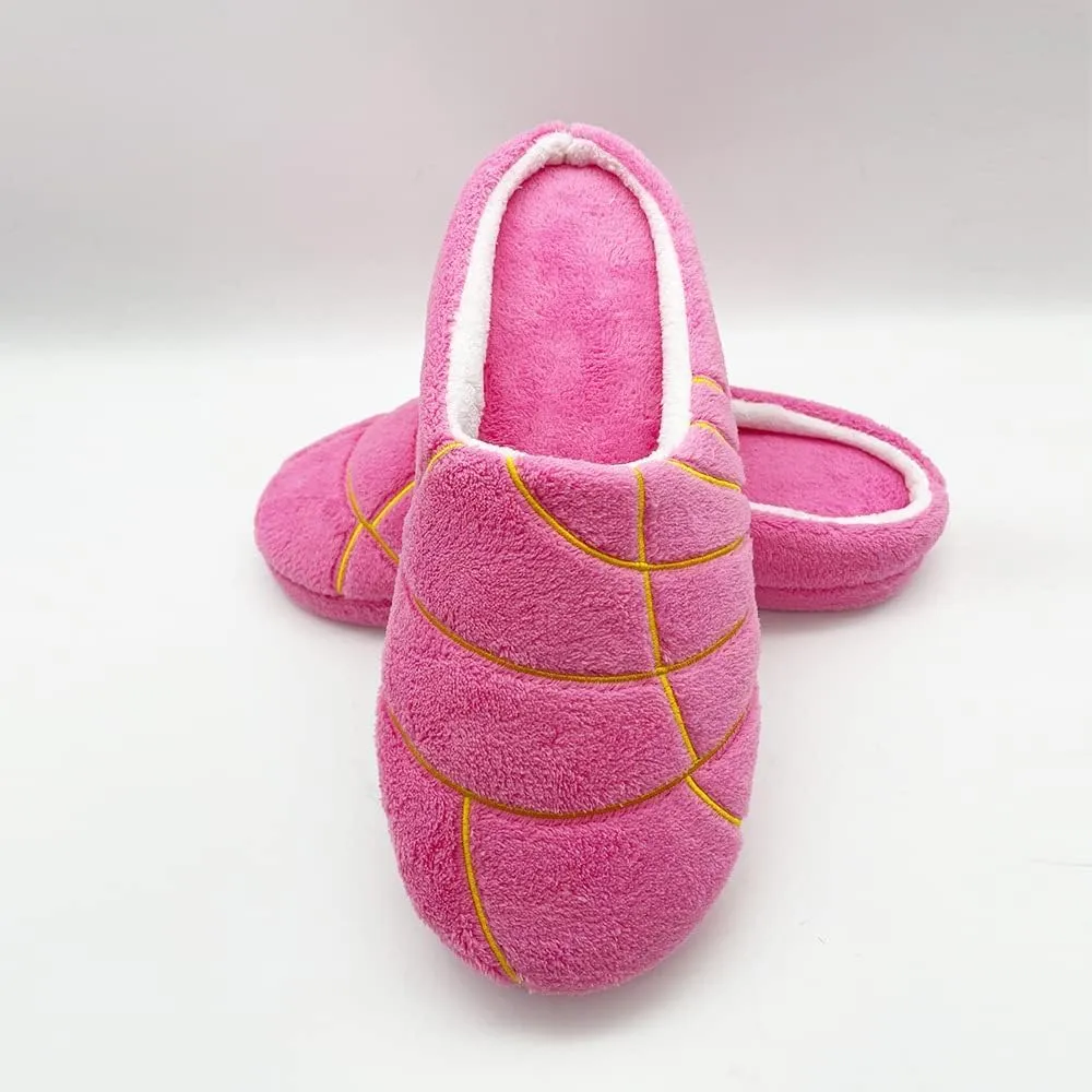 Concha Pantuflas Slippers for Women Conchas Mexican Pan Dulce Slippers Winter Warm Fluffy Plush Bread Slipper with Bag