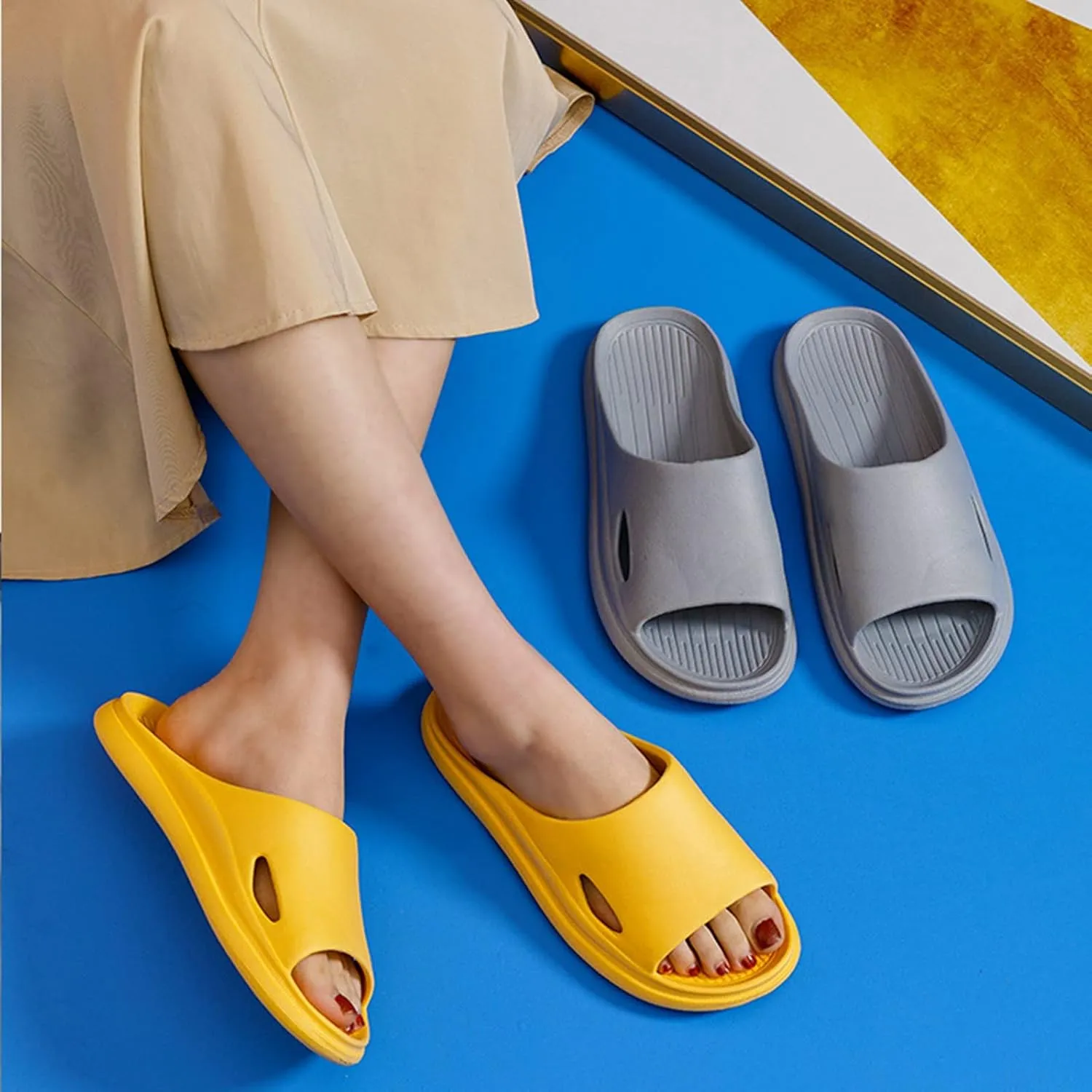 Couples Soft Slippers Memory Foam Slippers for Men and Women Pillow Bathing Cushion S Men Size 14
