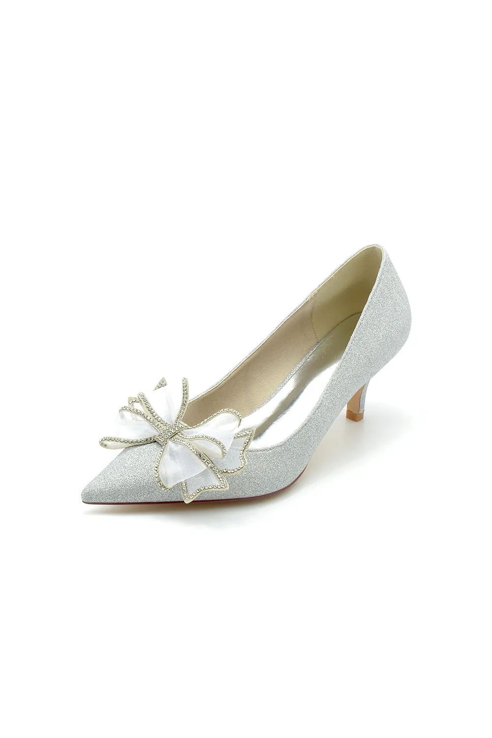 Crystal Stiletto Heel Wedding Shoes with Bow