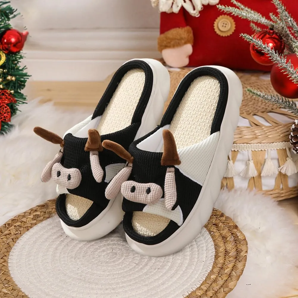 Cute Animal Slippers 3D Cartoon Slippers for Womens Mens Warm Fuzzy Slippers Funny House Slippers Sheep Dogs Cat Pigs Cow Slippers for Indoor Outdoor