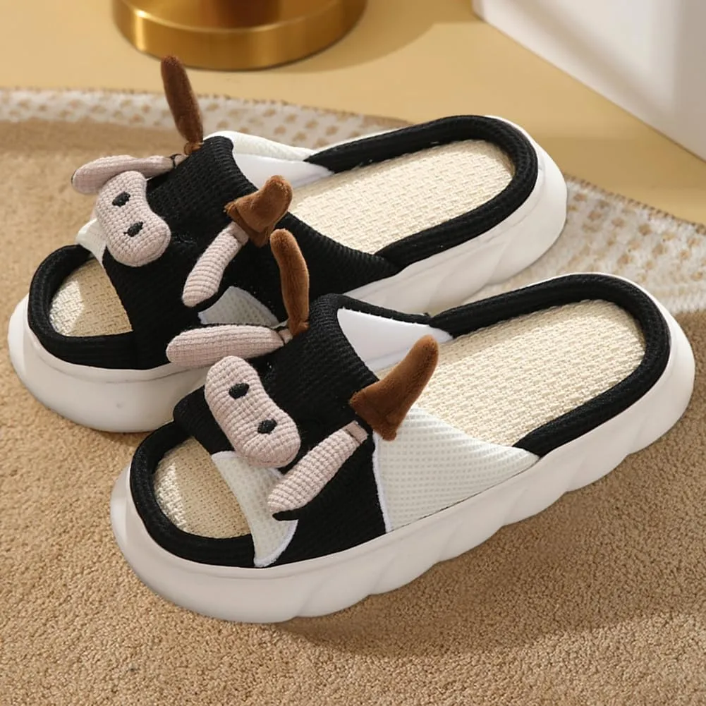 Cute Animal Slippers 3D Cartoon Slippers for Womens Mens Warm Fuzzy Slippers Funny House Slippers Sheep Dogs Cat Pigs Cow Slippers for Indoor Outdoor