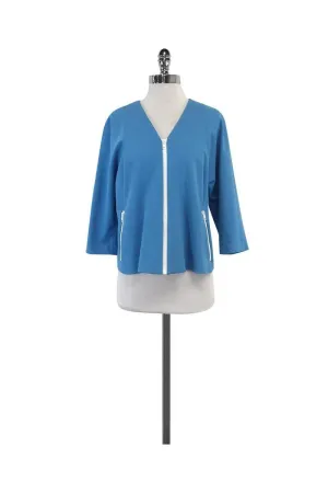 Doncaster - Blue & White Zip Up Jacket Sz 12