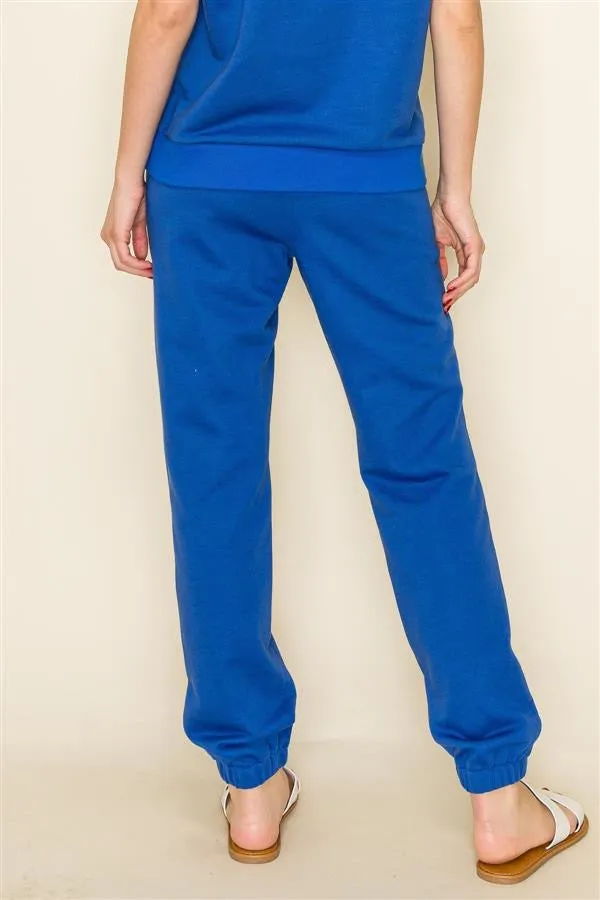 Elastic Waist & Cuff Pants Blue