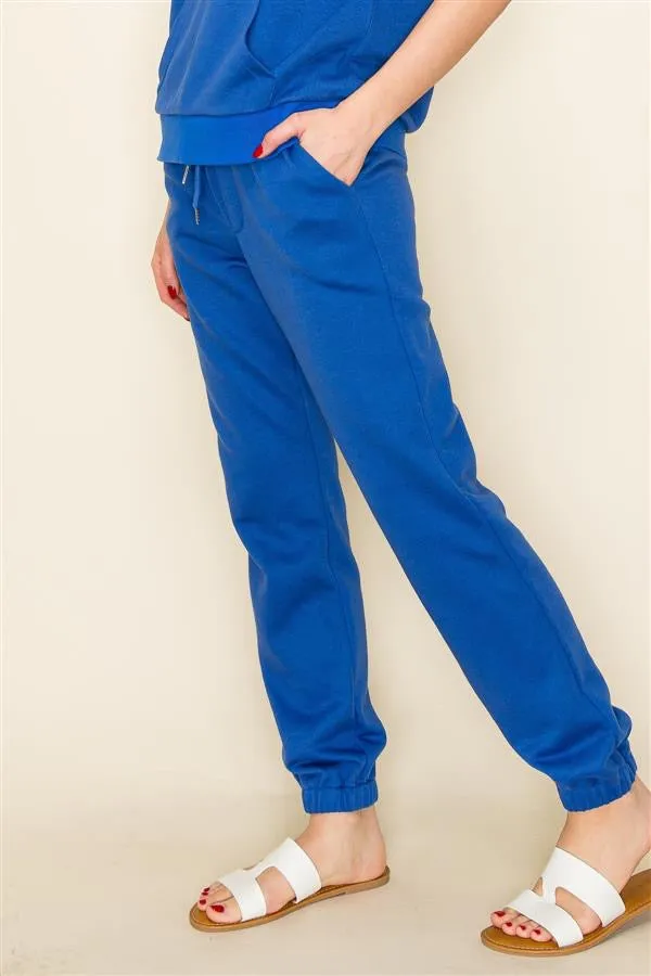 Elastic Waist & Cuff Pants Blue