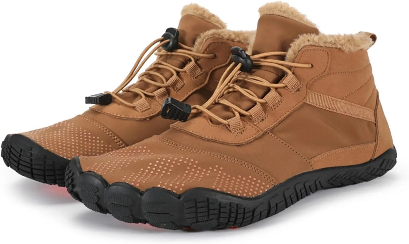 FLIOZY Winter Hiking Boots for Mens and Womens, Barefoot-Style Non-Slip Snow Boots, Waterproof Outdoor Hiking Shoes