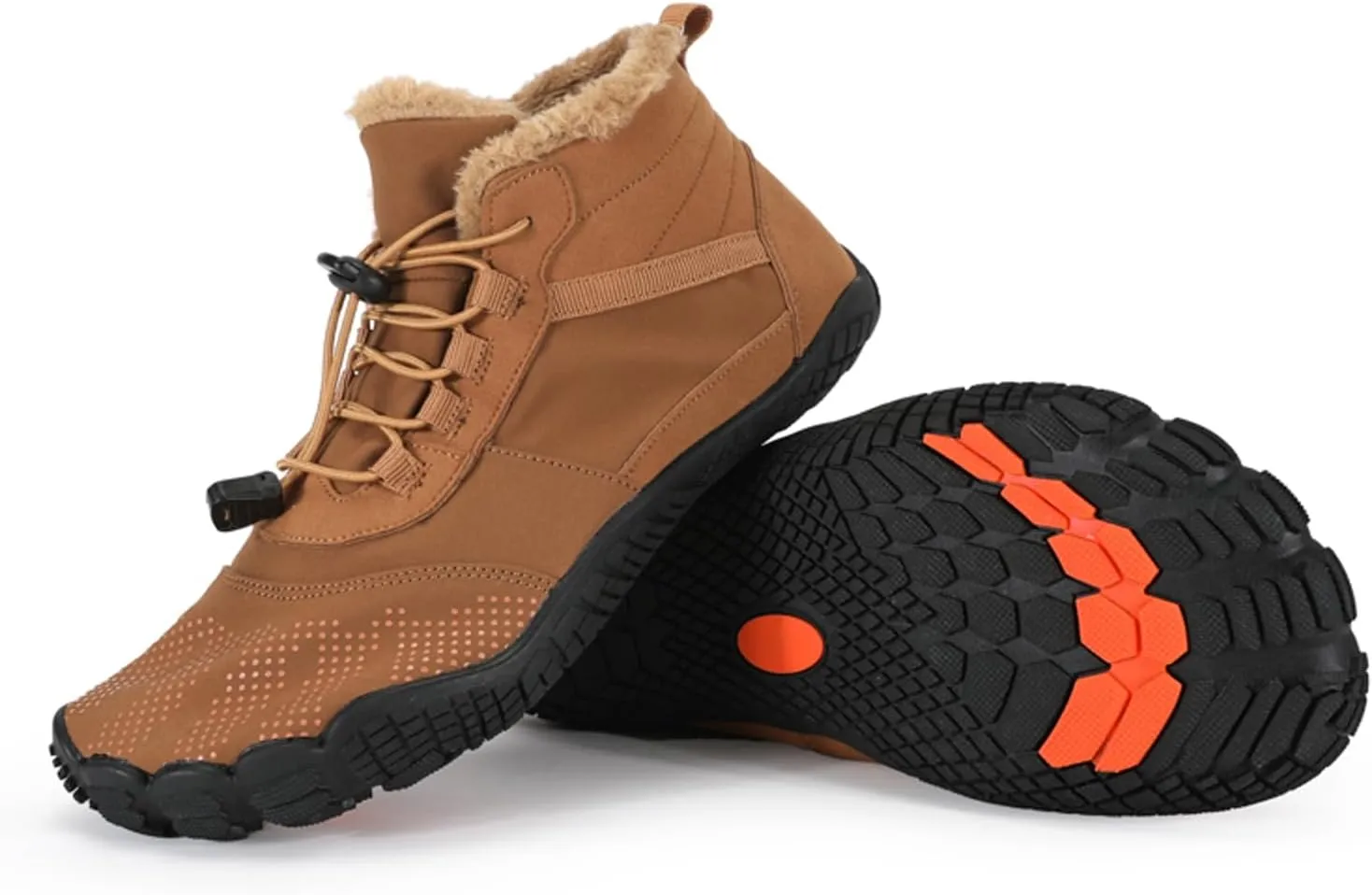 FLIOZY Winter Hiking Boots for Mens and Womens, Barefoot-Style Non-Slip Snow Boots, Waterproof Outdoor Hiking Shoes