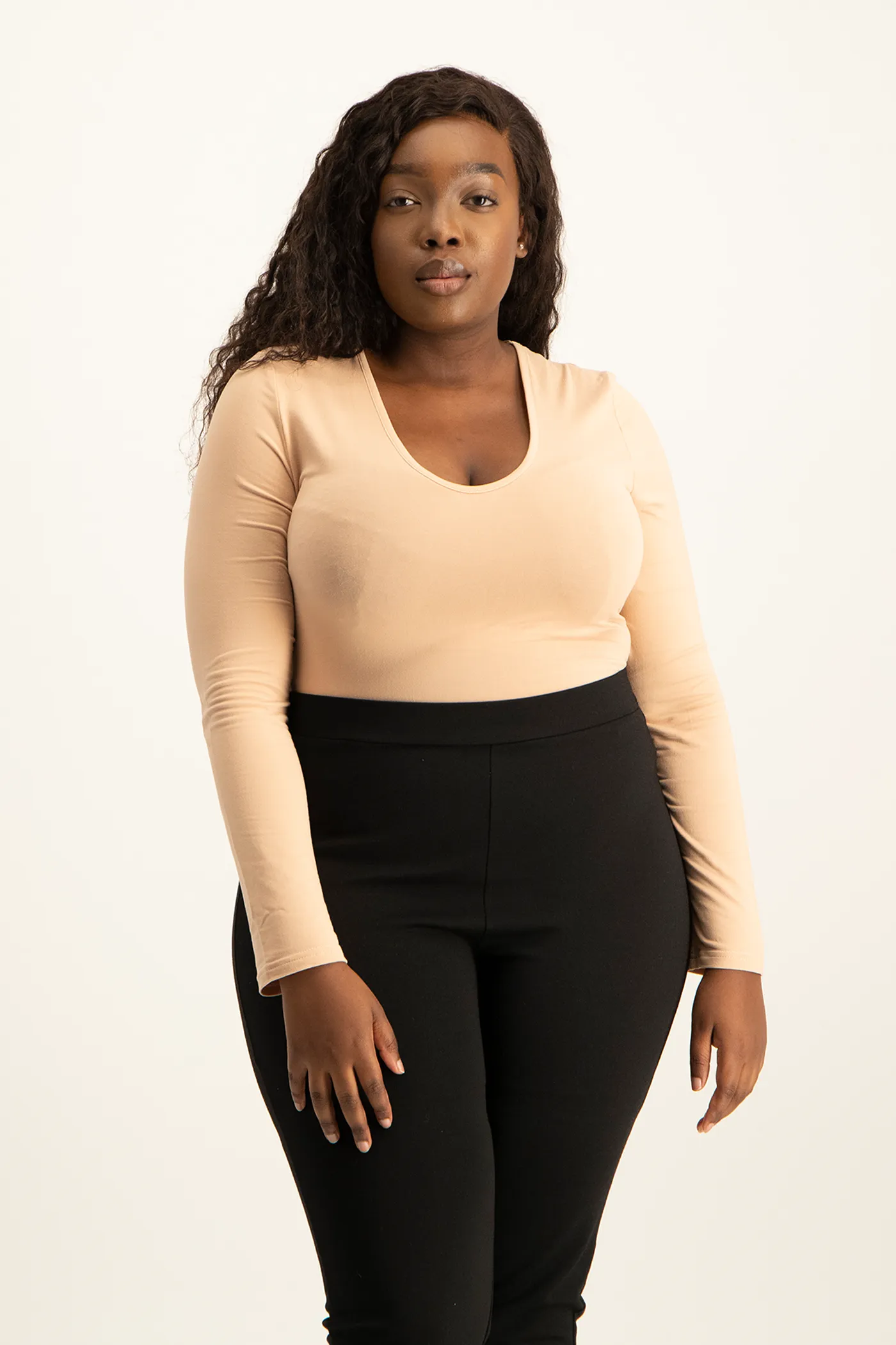 Gigi V-Neck Bodysuit - Nude