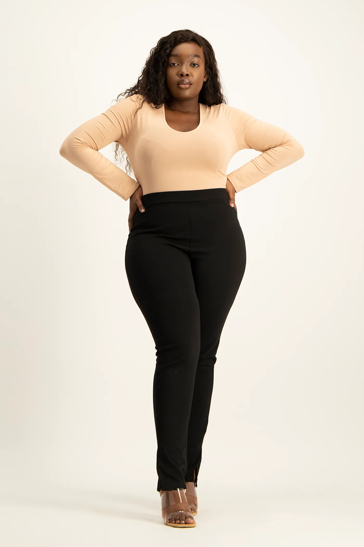 Gigi V-Neck Bodysuit - Nude