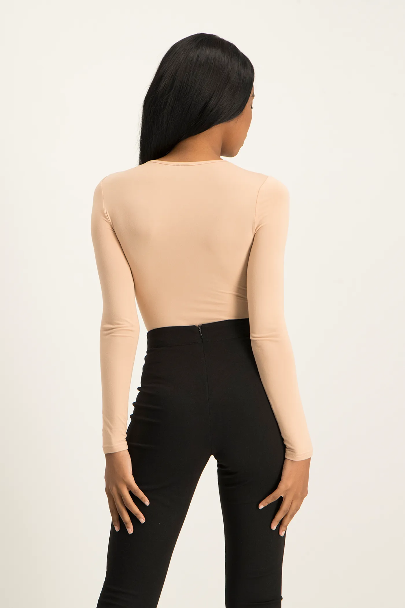 Gigi V-Neck Bodysuit - Nude