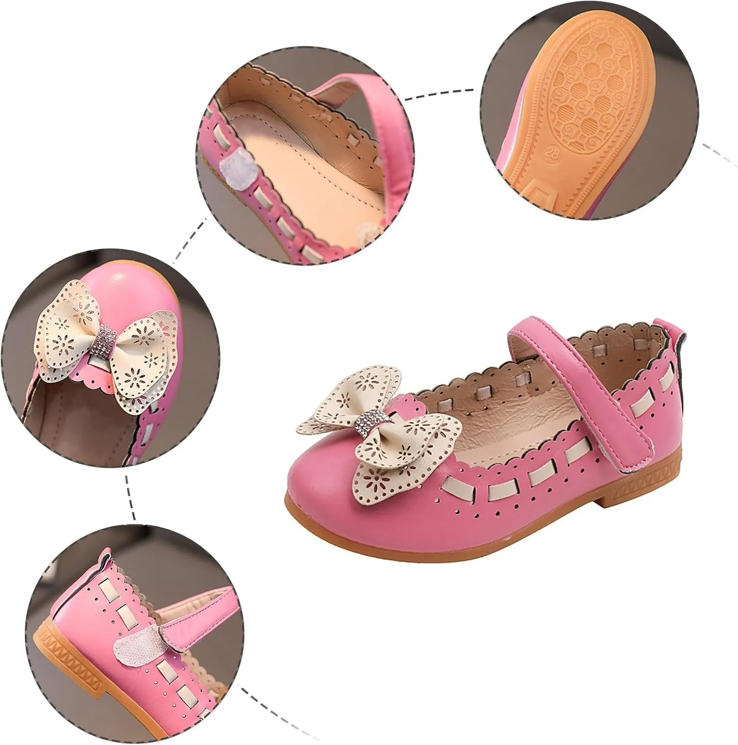 Girls Baby Shoes Bow Decorated Shoes Sandals Dancing Infant Pearl Bling Single Kids Sandals for Toddler Girl