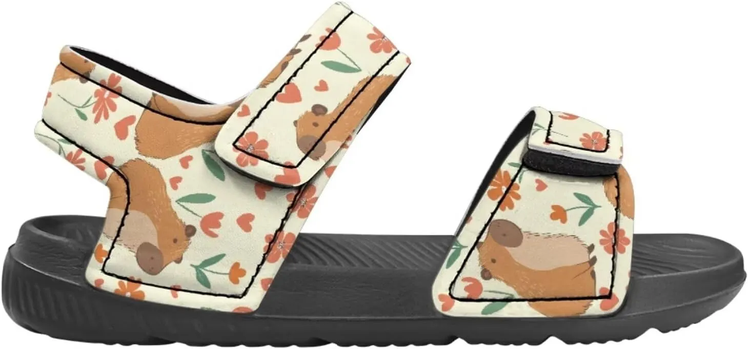 Girls Capybara Sandals Fashion Athletic Summer Sport Sandals Adjustable for Kids Toddler Cute Beach Water Shoes