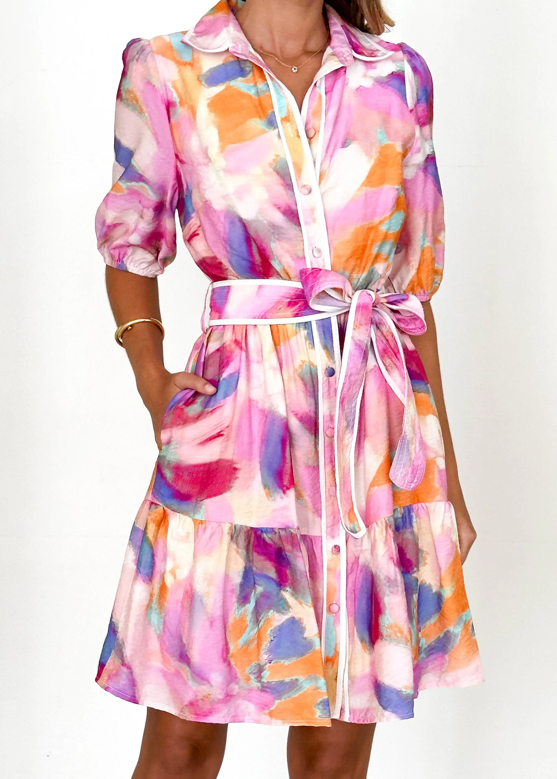 Glasgow Dress - Pink Splash