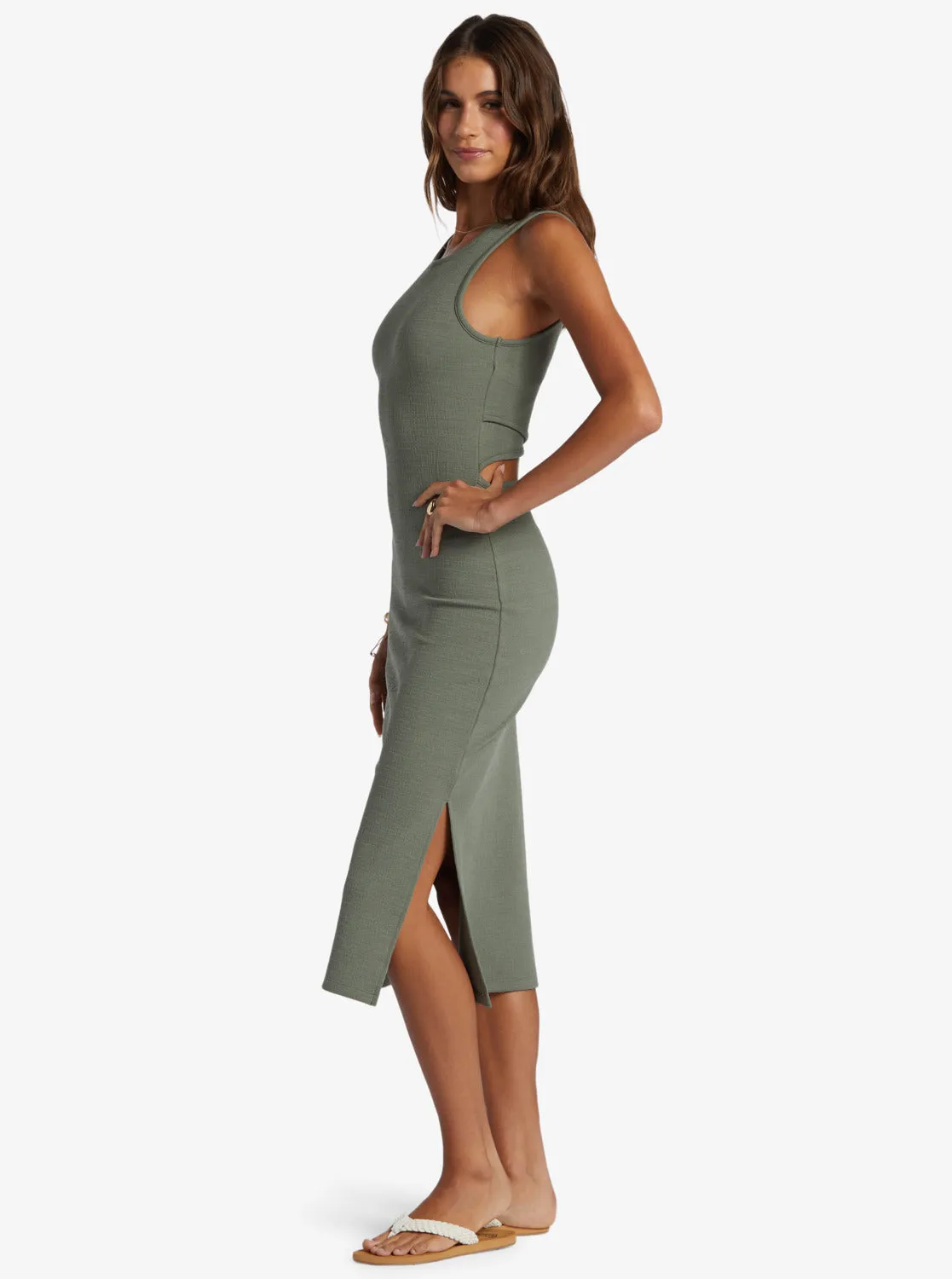 Good Keepsake Midi Dress - Agave Green