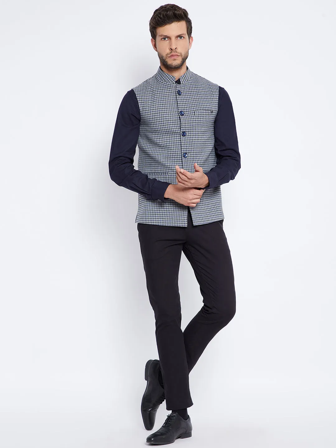 Grey Checked Waistcoat
