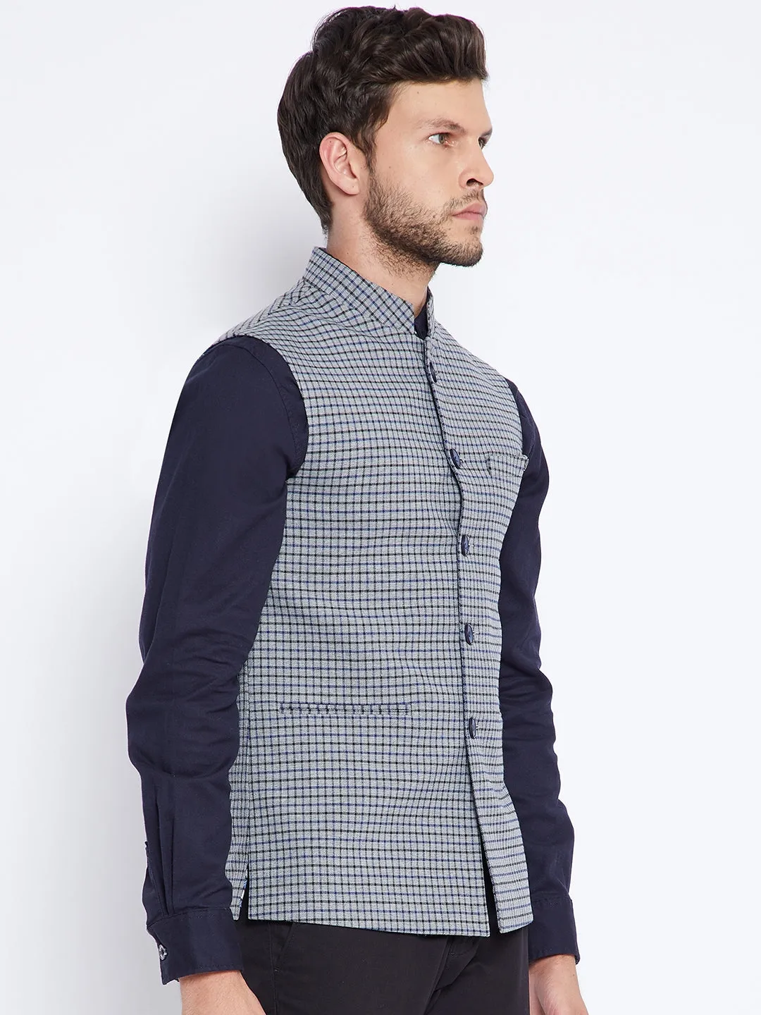 Grey Checked Waistcoat