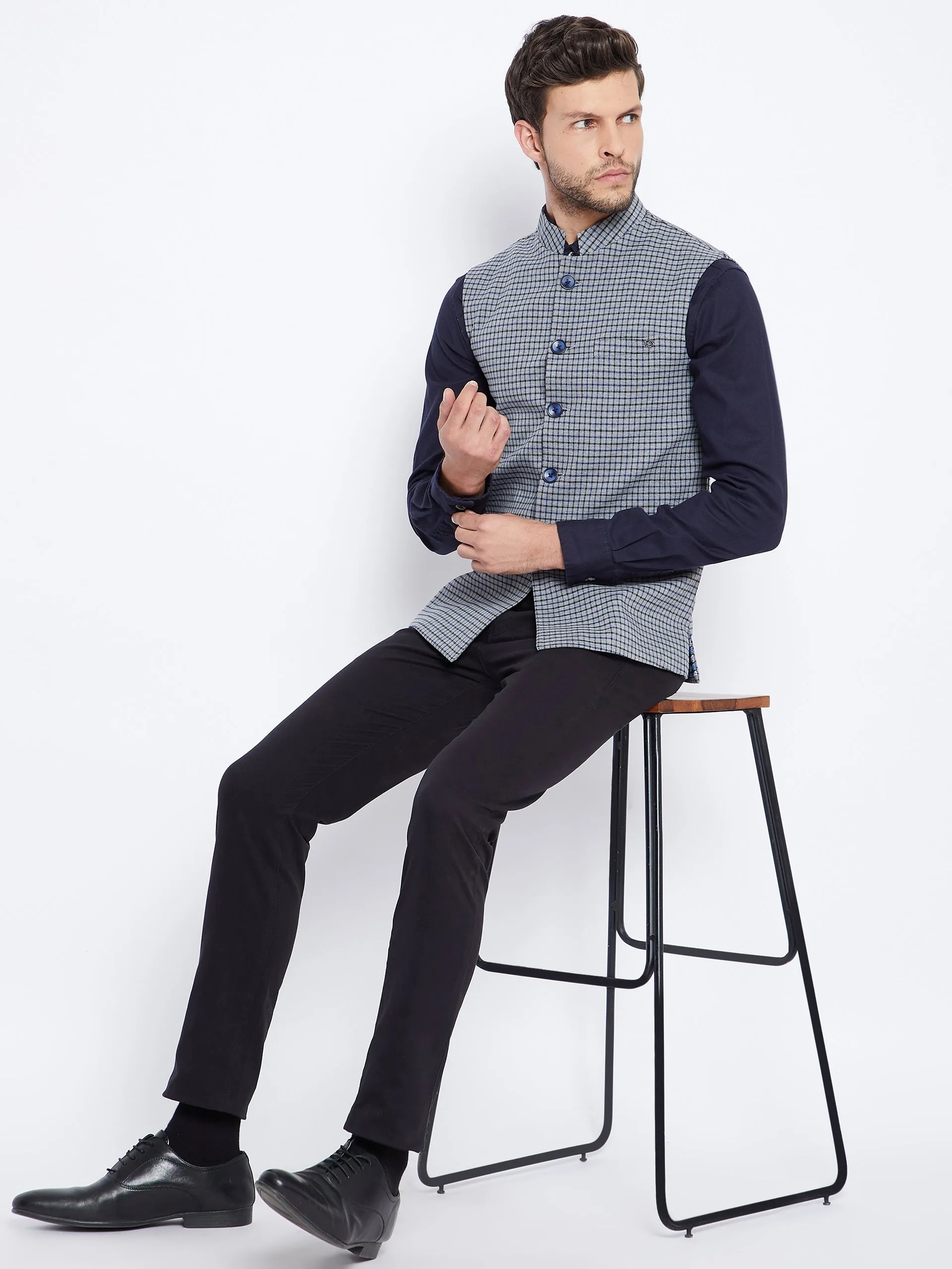 Grey Checked Waistcoat
