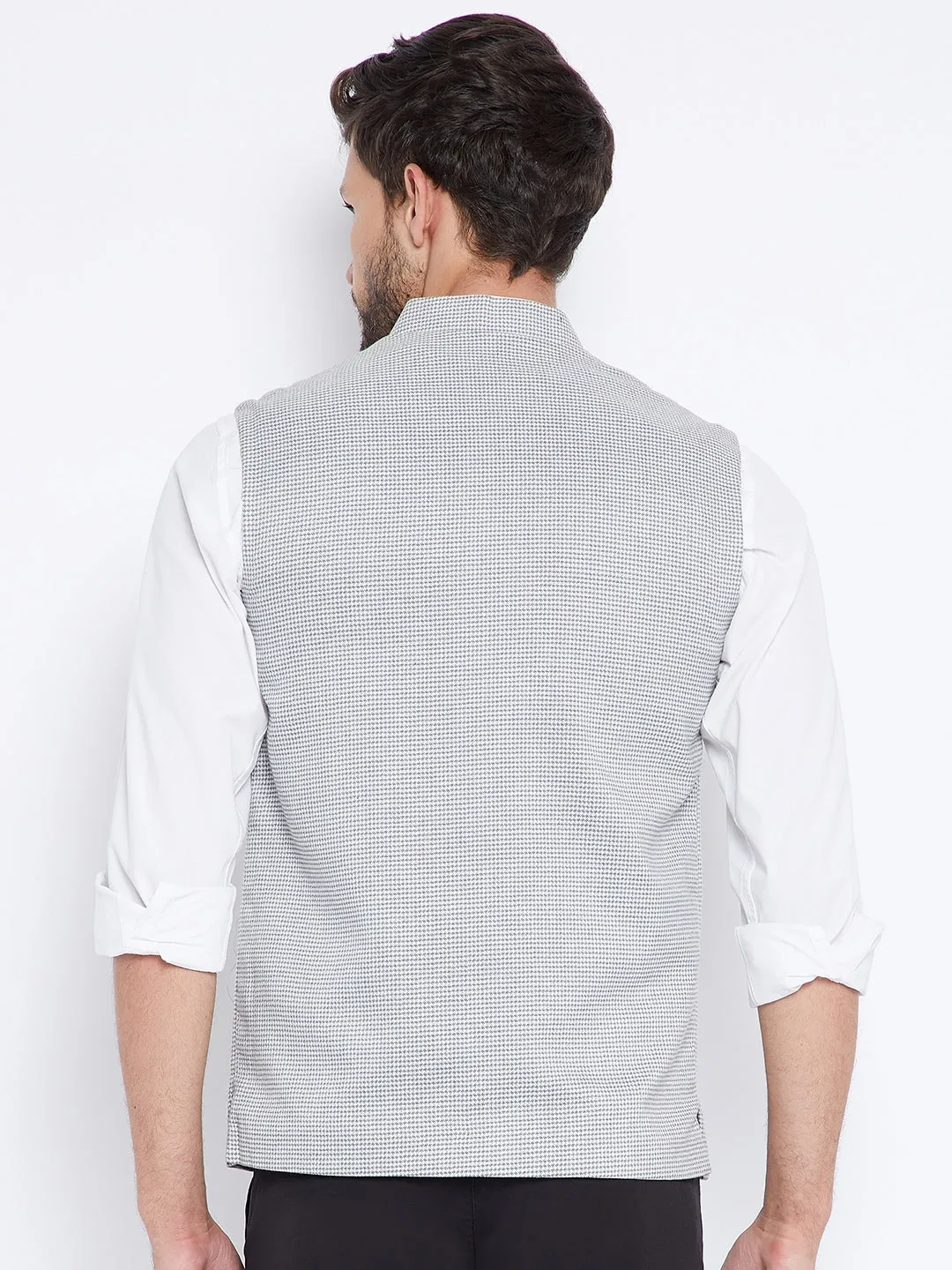 Grey Printed Waistcoat