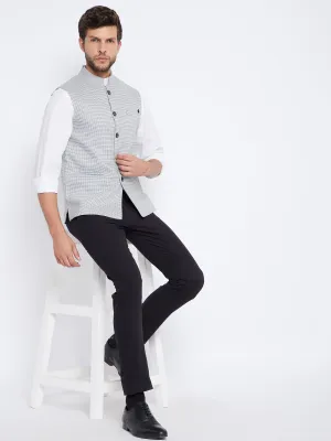 Grey Printed Waistcoat