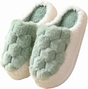 HANDKEI Women's Slippers Non slip Plush Plush Slippers Couple Indoor Home Slippers