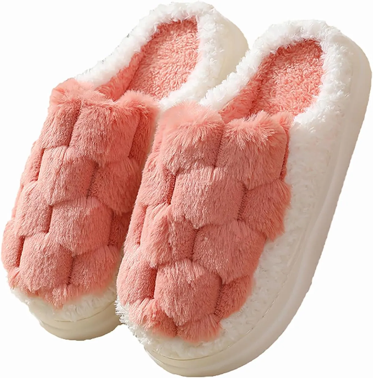 HANDKEI Women's Slippers Non slip Plush Plush Slippers Couple Indoor Home Slippers