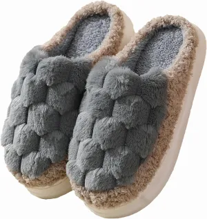HANDKEI Women's Slippers Non slip Plush Plush Slippers Couple Indoor Home Slippers