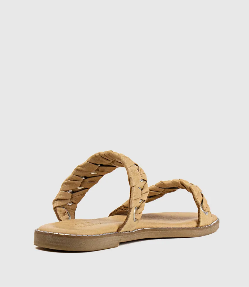 HENLEY Two Strap Slide with Metal Detail in Natural