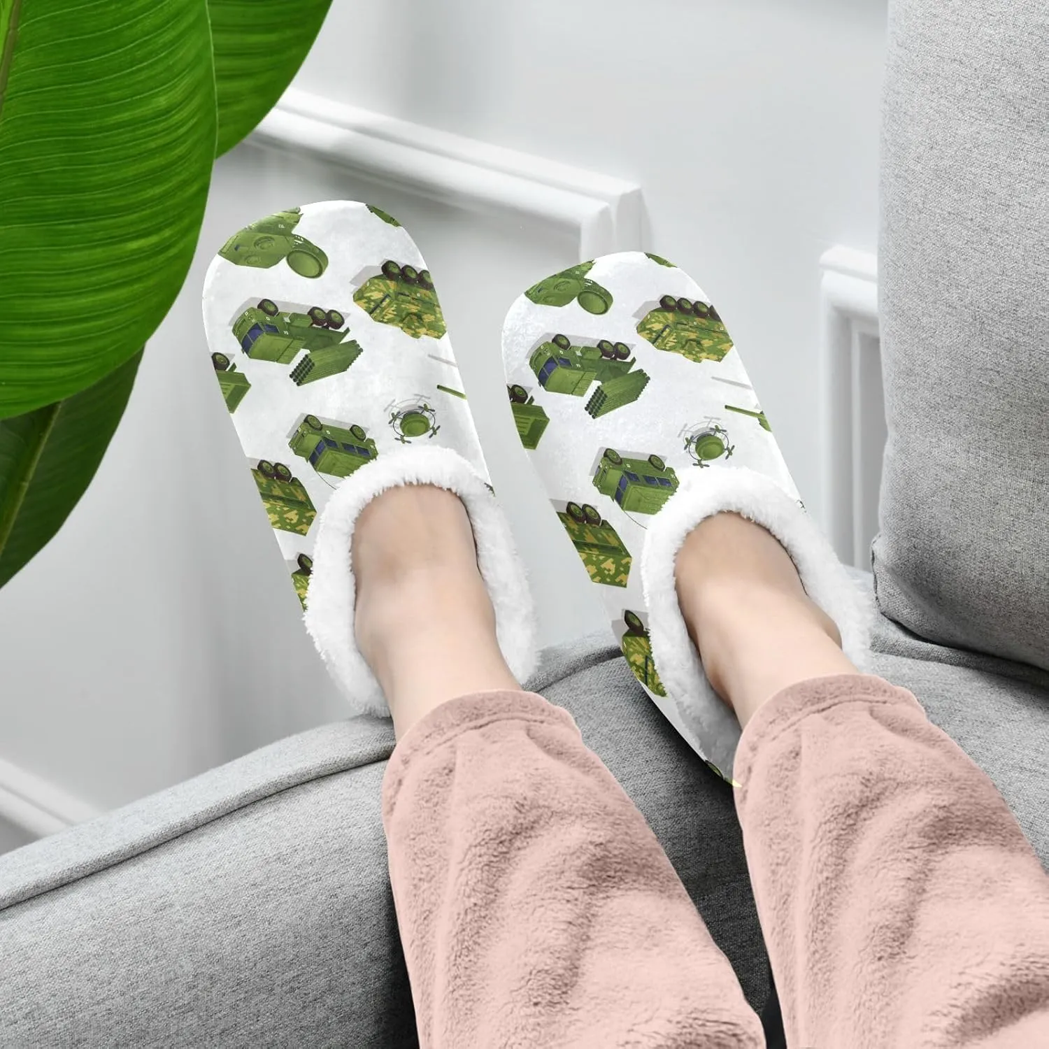 House Slippers Fuzzy Memory Foam Soft Slipper Socks for Woman Men