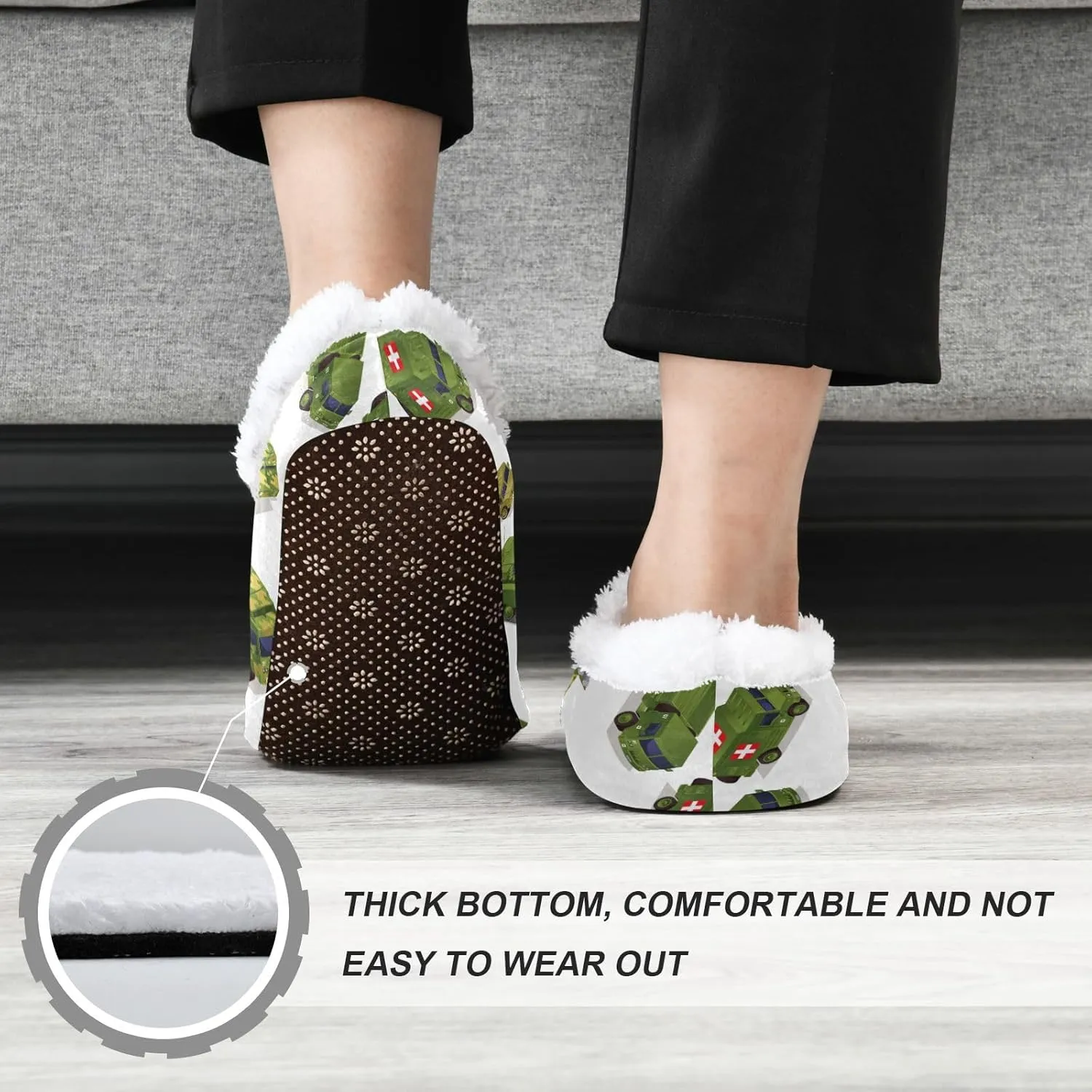 House Slippers Fuzzy Memory Foam Soft Slipper Socks for Woman Men