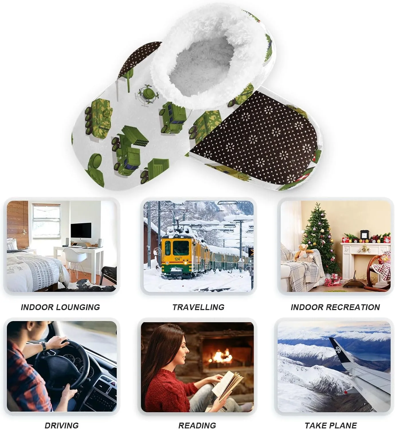 House Slippers Fuzzy Memory Foam Soft Slipper Socks for Woman Men