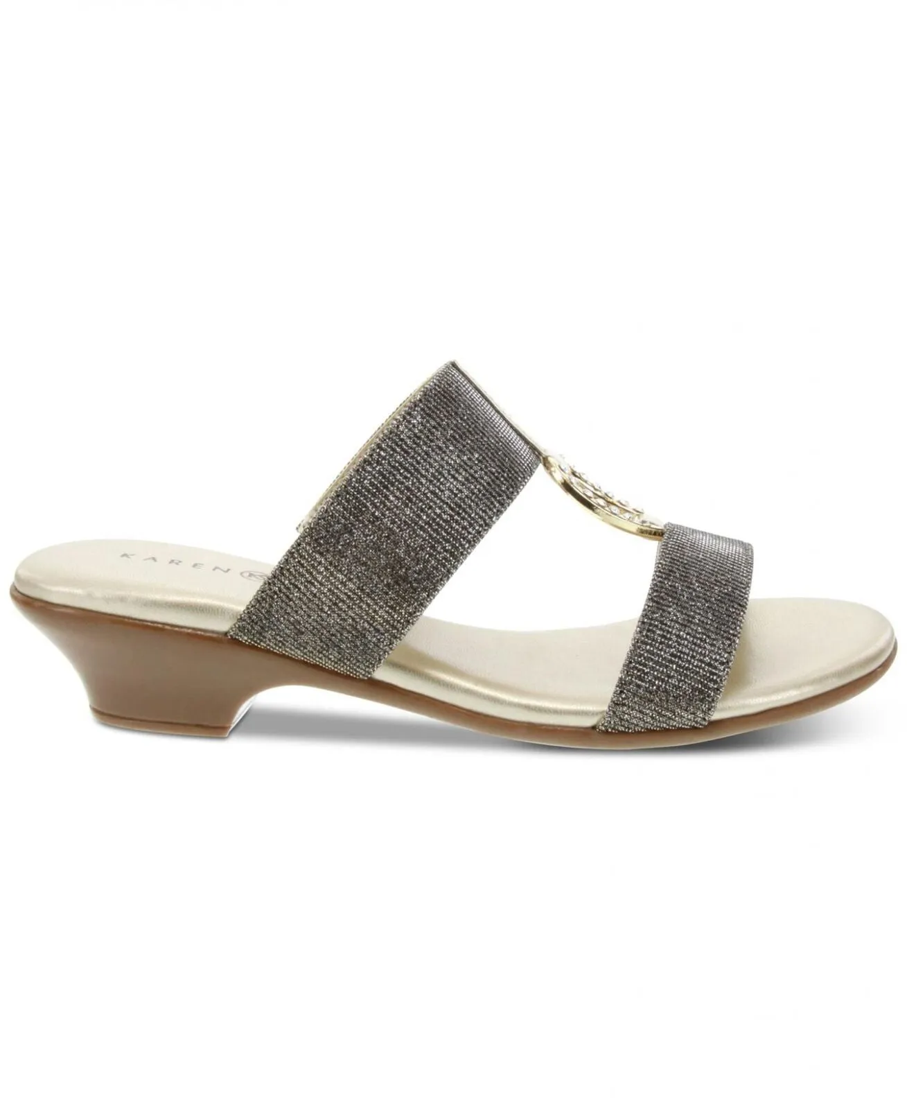 Karen Scott Womens Glitter Shiny Eanna Sandals EANNA Silver Grey / Gold 10M