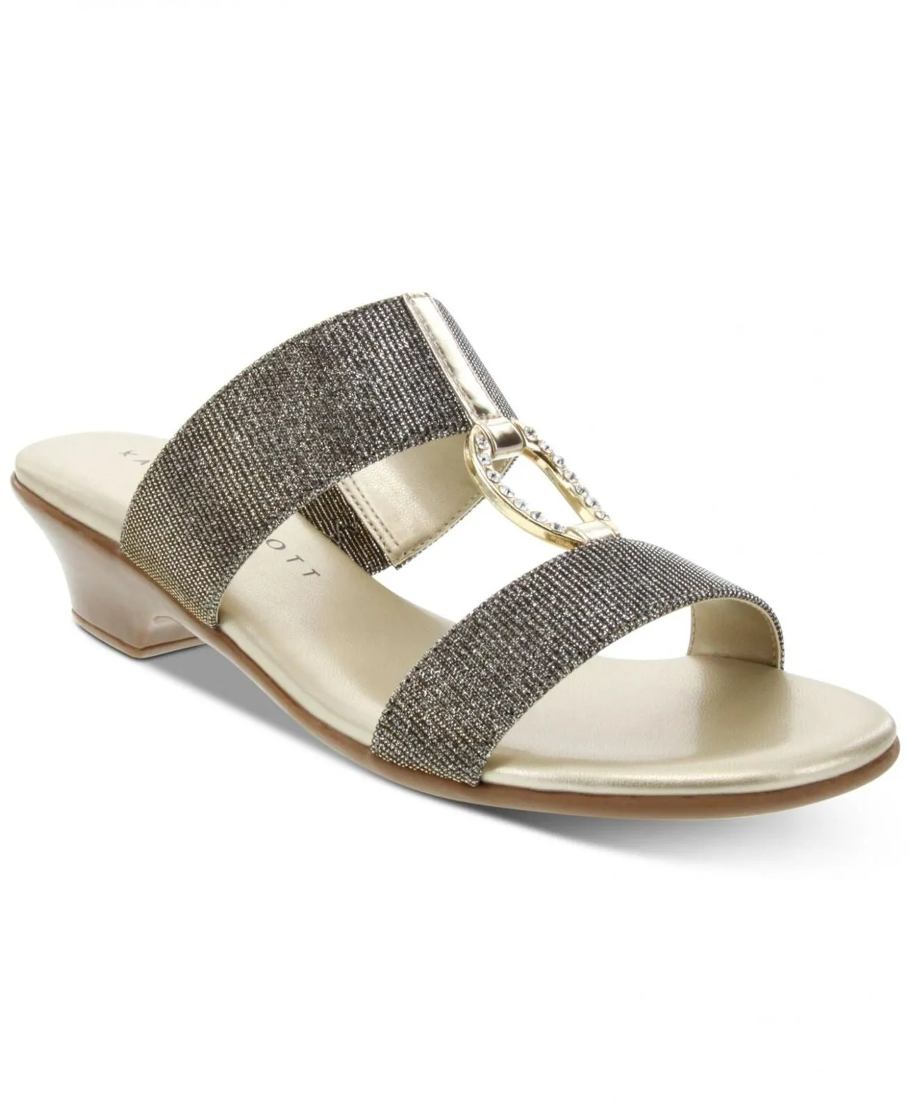 Karen Scott Womens Glitter Shiny Eanna Sandals EANNA Silver Grey / Gold 10M