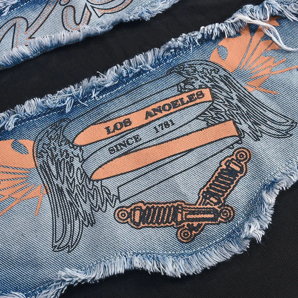 Kiss Me Mesh Denim Crop Top