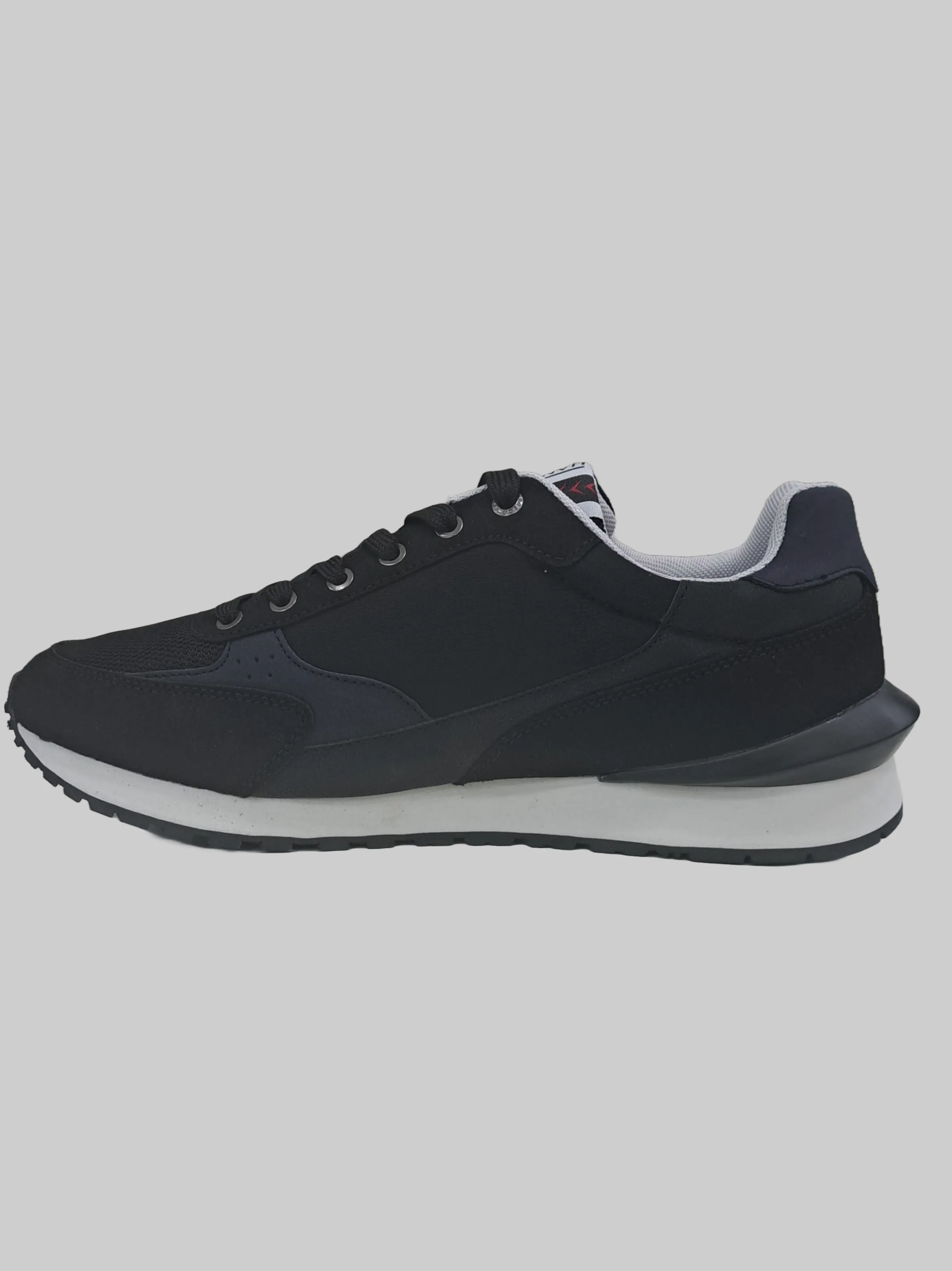 LEATHER MIX SNEAKERS BLACK