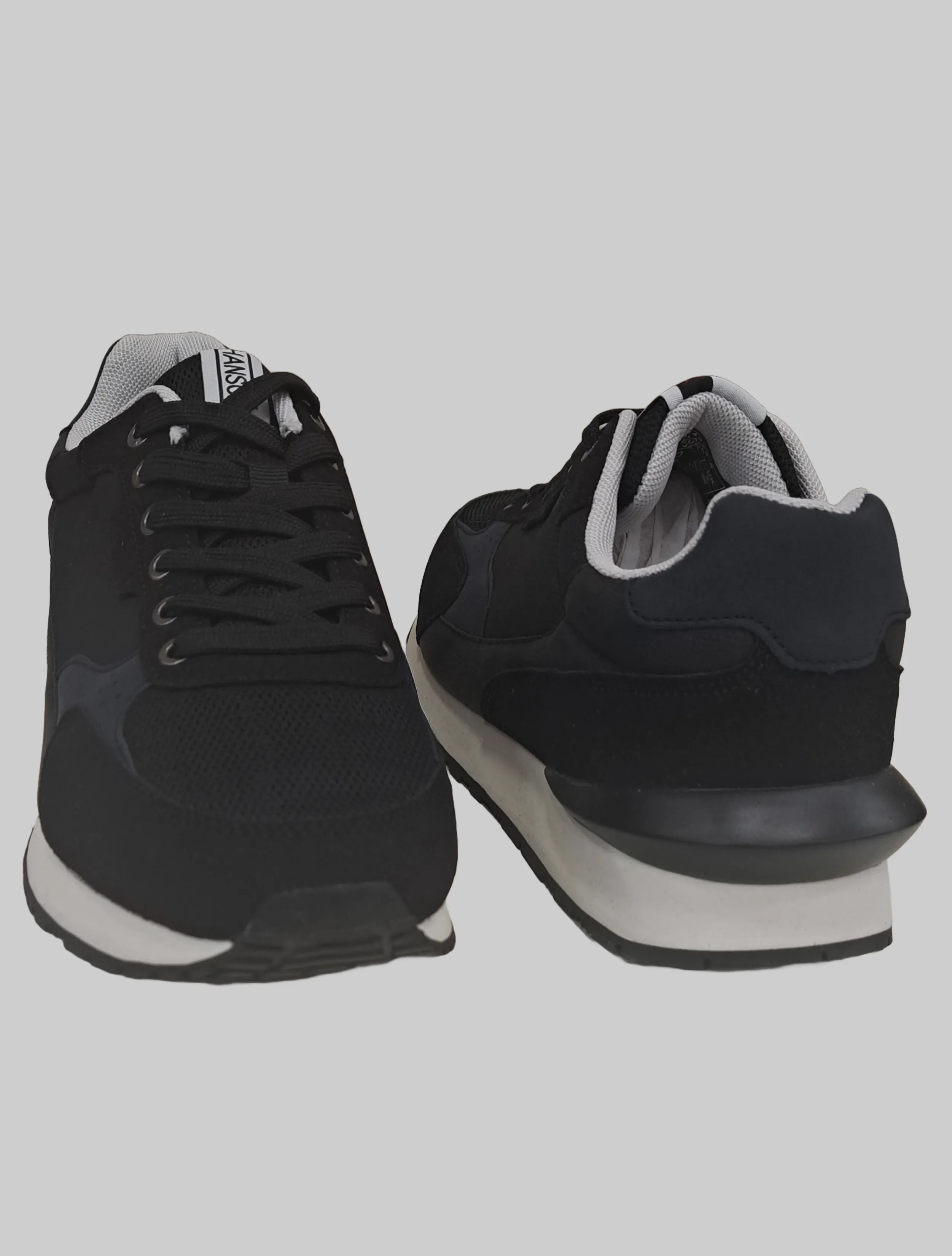 LEATHER MIX SNEAKERS BLACK
